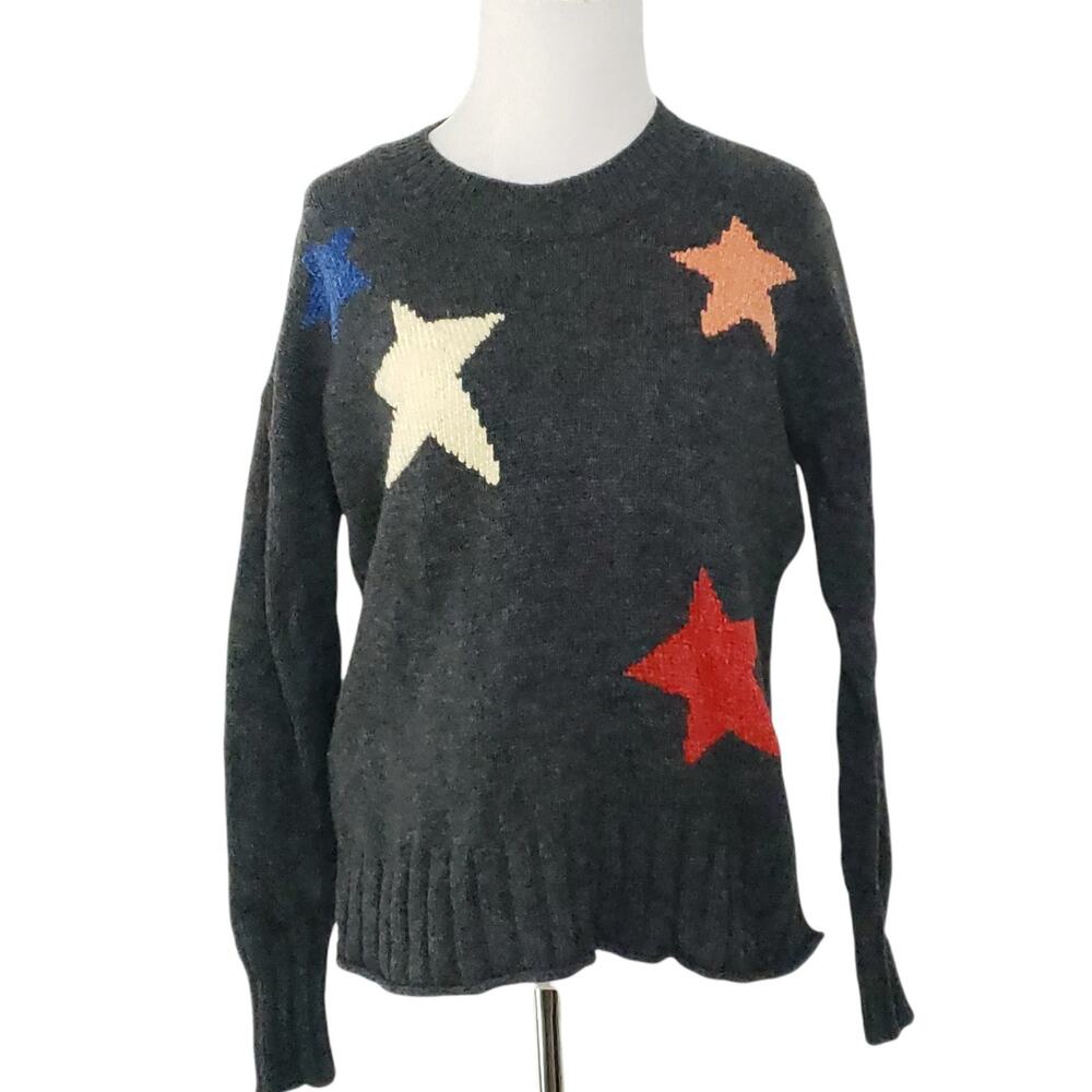 Madewell Starry Night Sweater Celestial Merino Wool Gray Chenille Women XS